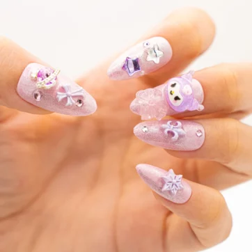 Pink Glitter Rhinestones - Almond | Ships from USA