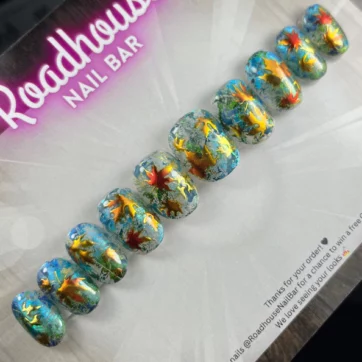 Autumn Aqua Glass - Oval | Ships from UK