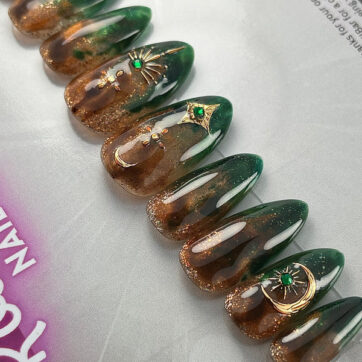 Fairy Core Green & Amber - Almond | Ships from UK