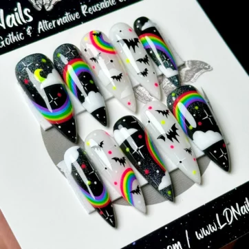 Nocturnal Rainbow Dreamscape - Stiletto | Ships from Canada