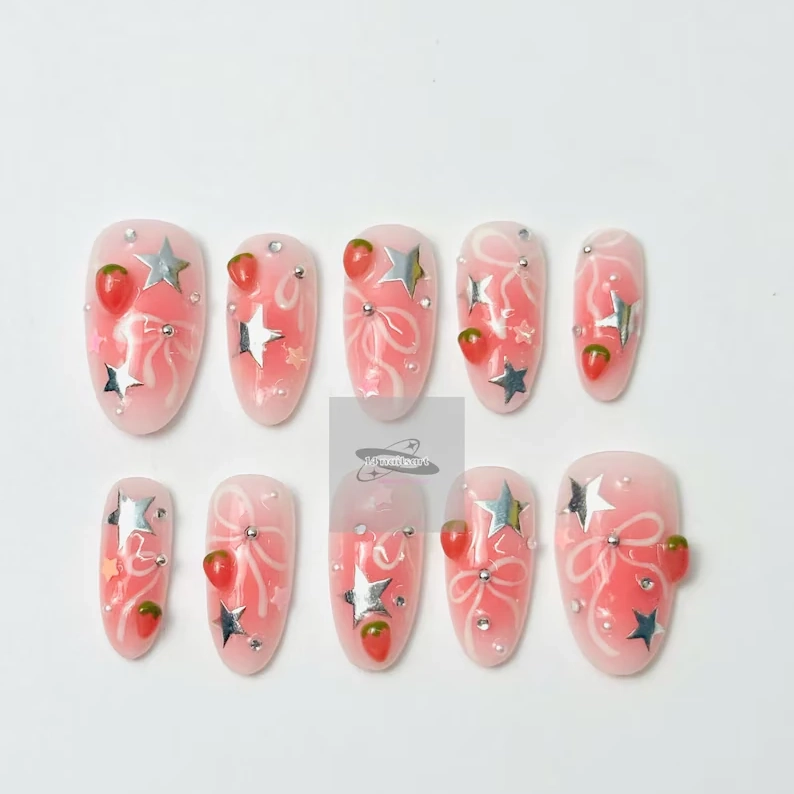 Pink Strawberry Aura - Oval | Ships from Vietnam