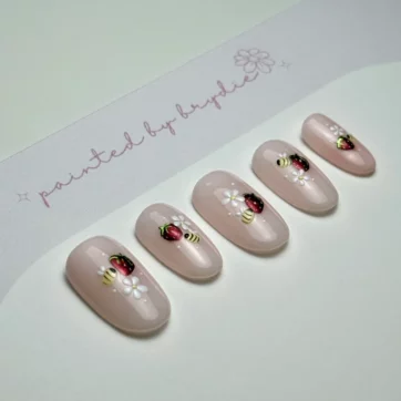 Chrome Strawberries and Bees - Almond | Ships from UK
